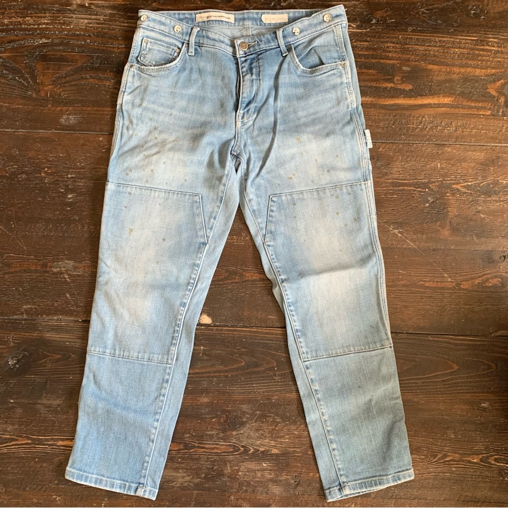 Pilcro Petite Cropped Paint Splatter Carpenter Jeans